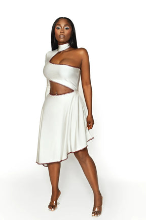 Silver Simono Midi Dress