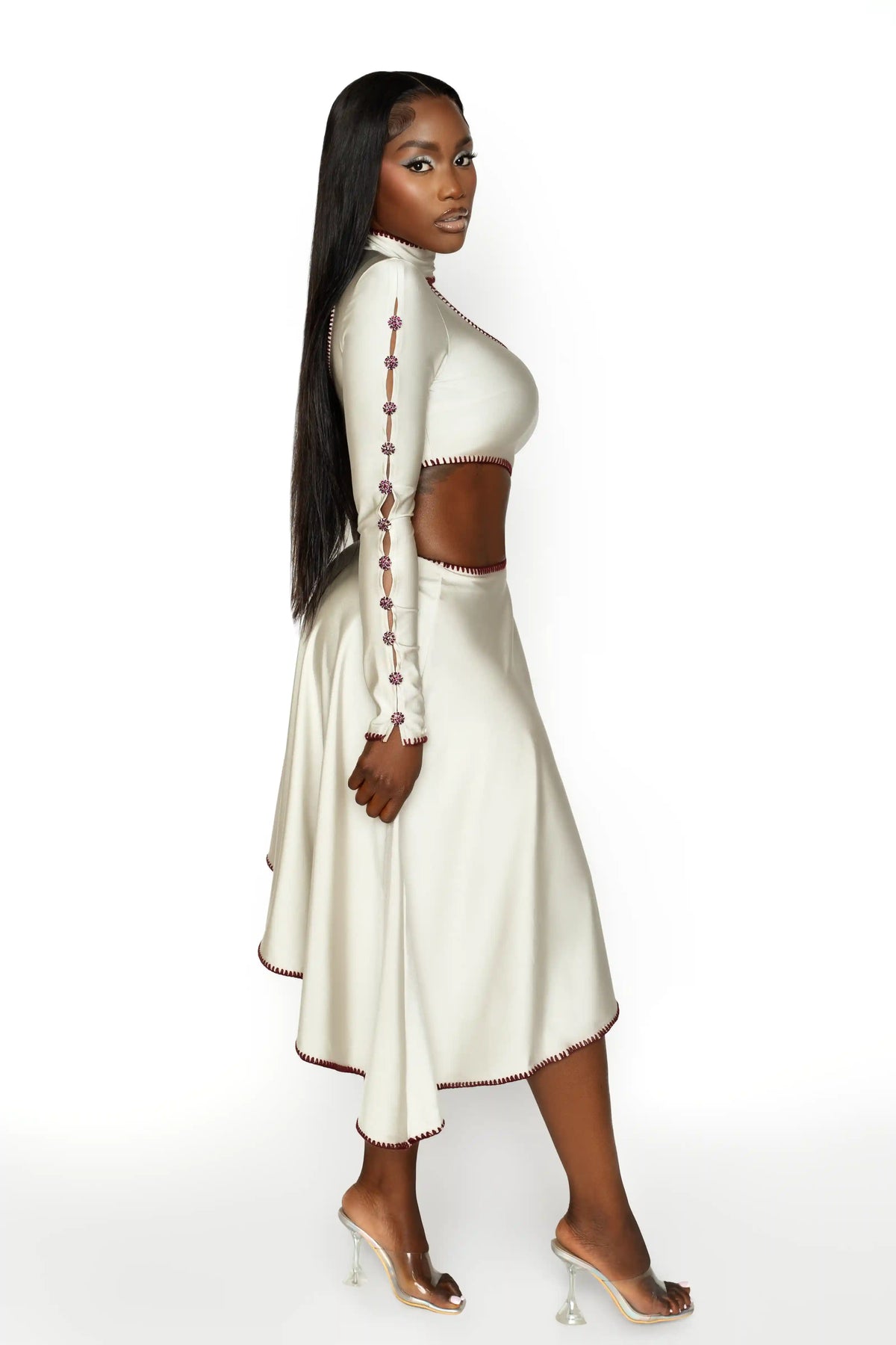 Silver Simono Midi Dress