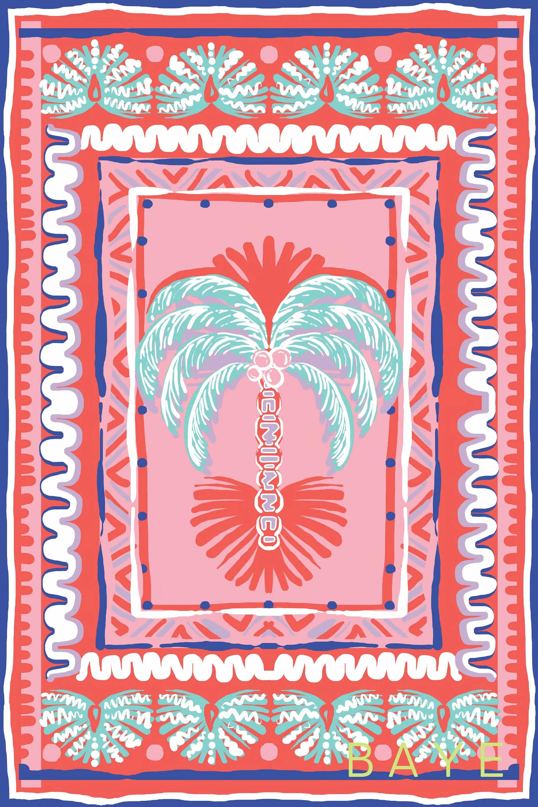Sarong Pink Palm