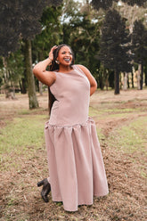 Makena Sculpted Maxi Dress - Blush