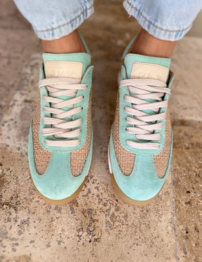 Poema Raffia Aqua Suede