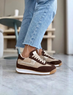 Poema Raffia Chocolate Suede