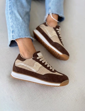 Poema Raffia Chocolate Suede