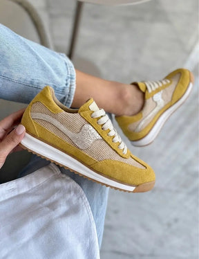 Poema Raffia Mustard Suede