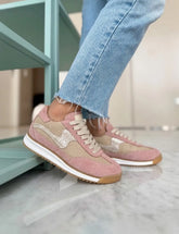 Poema Raffia Pink Suede