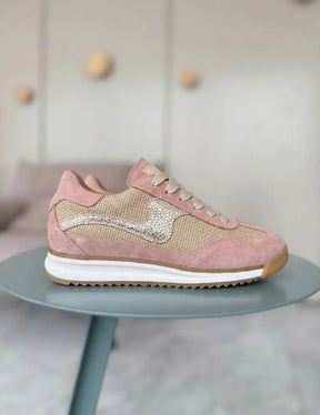 Poema Raffia Pink Suede