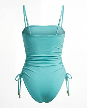 Ruched Side Swimsuit Aqua