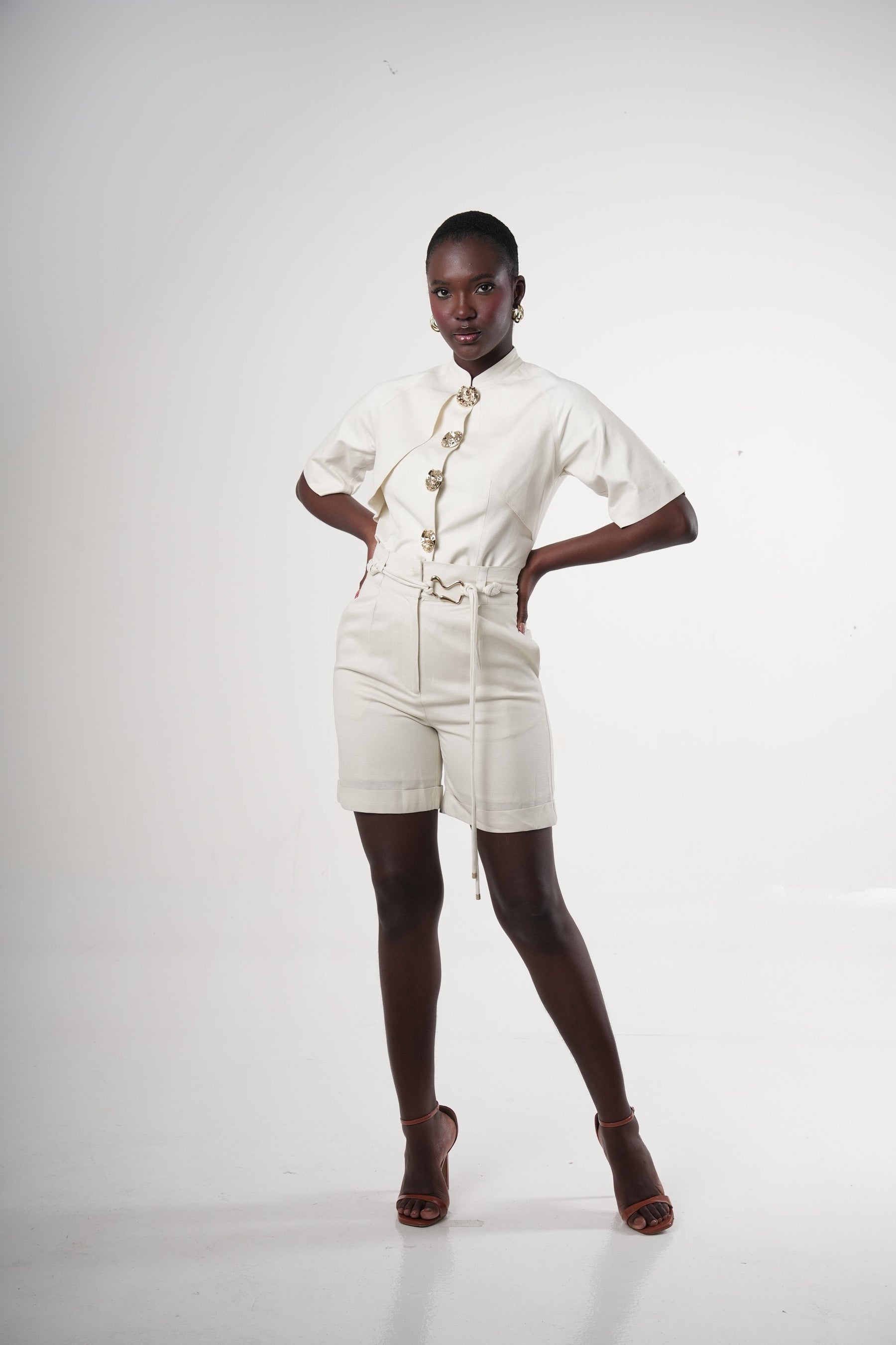 Salina Linen-blend Paperbag-waist Shorts