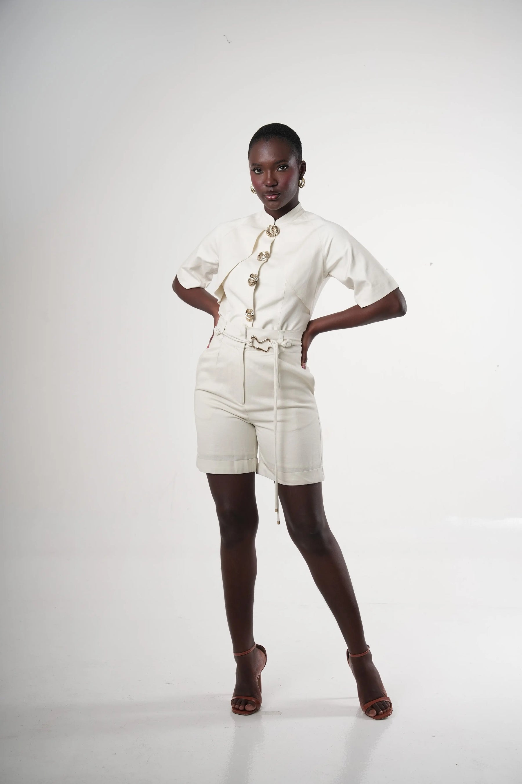 Salina Linen-blend Paperbag-waist Shorts