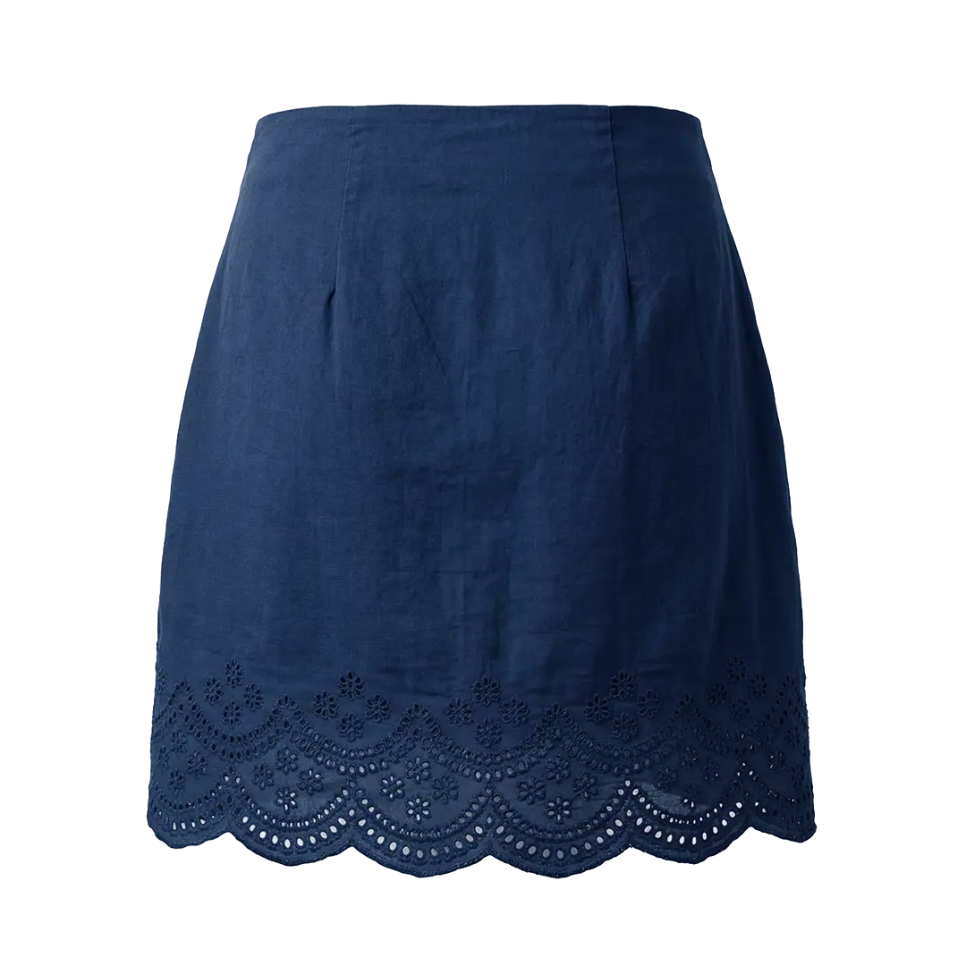Short Wrap Skirt Navy