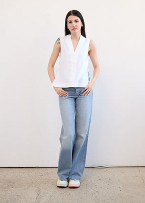 Side Tie Top In Linen