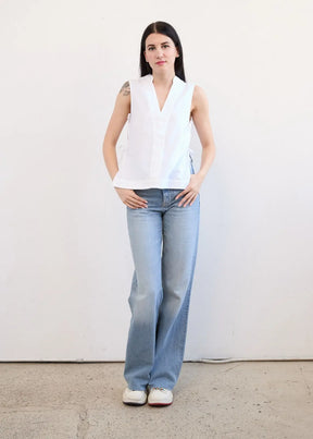 Side Tie Top In Linen