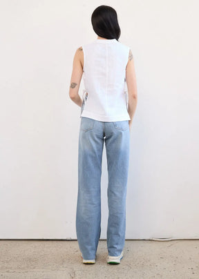 Side Tie Top In Linen