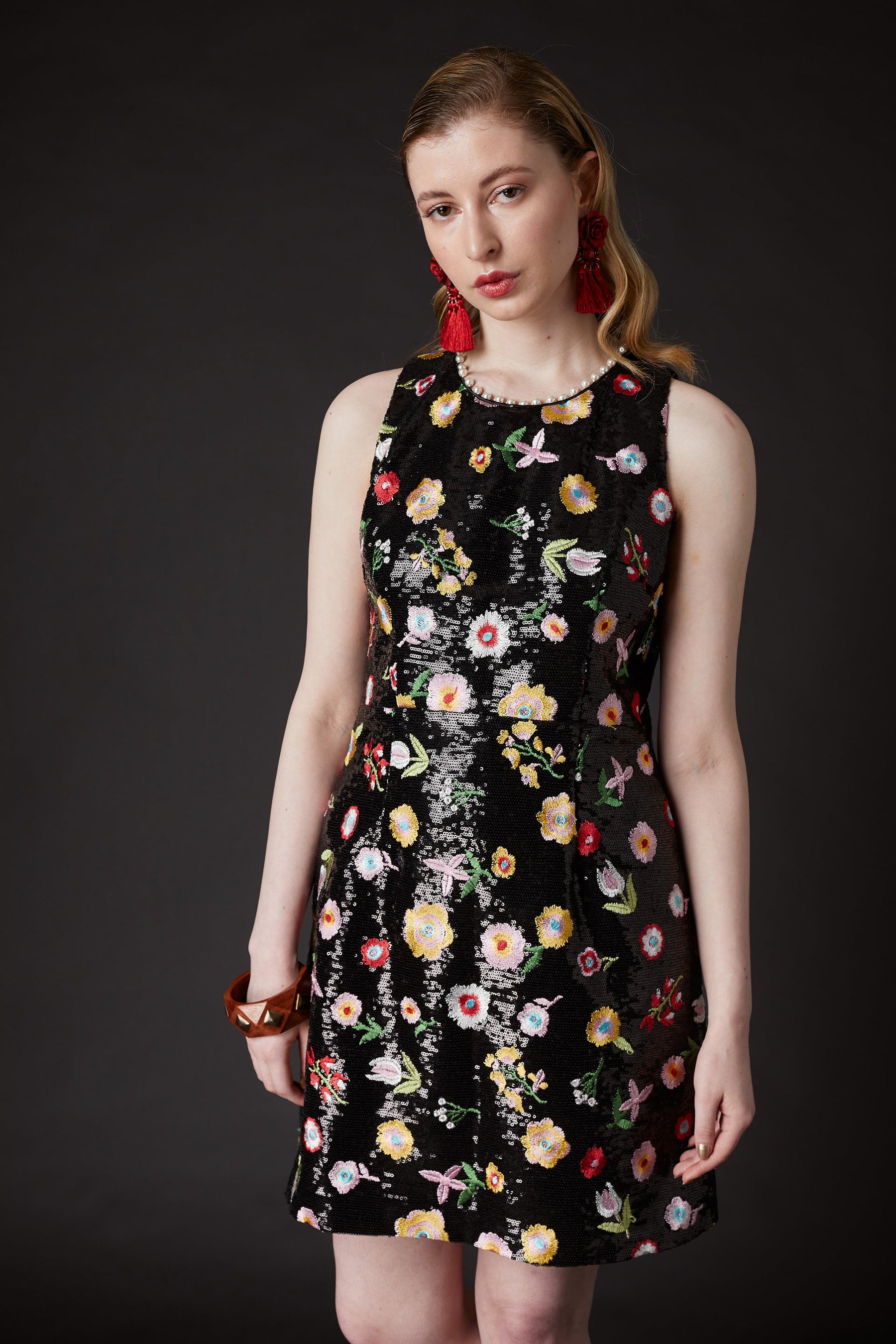 Derling Embroidered Dress Black
