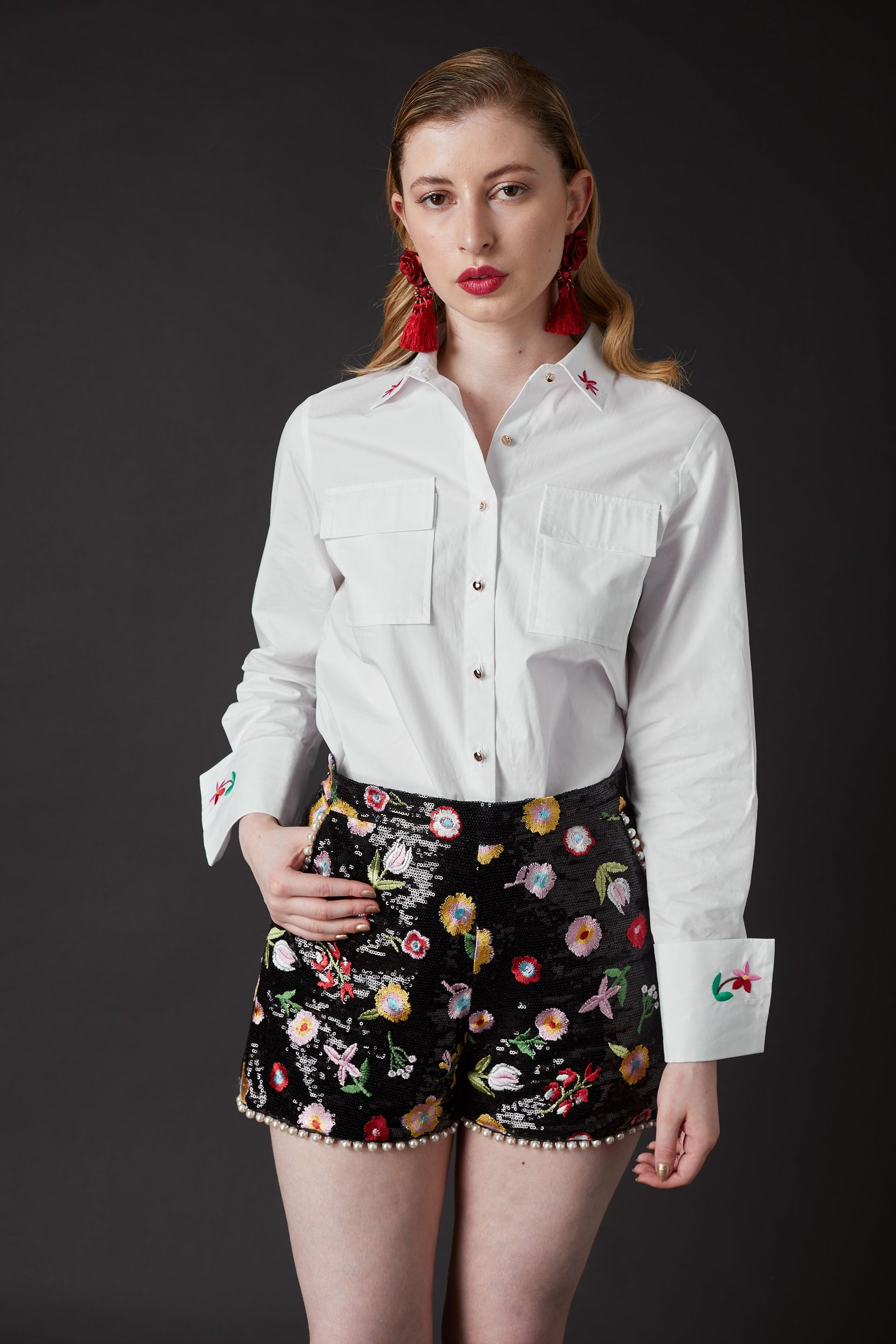 Derling Embroidered Shorts