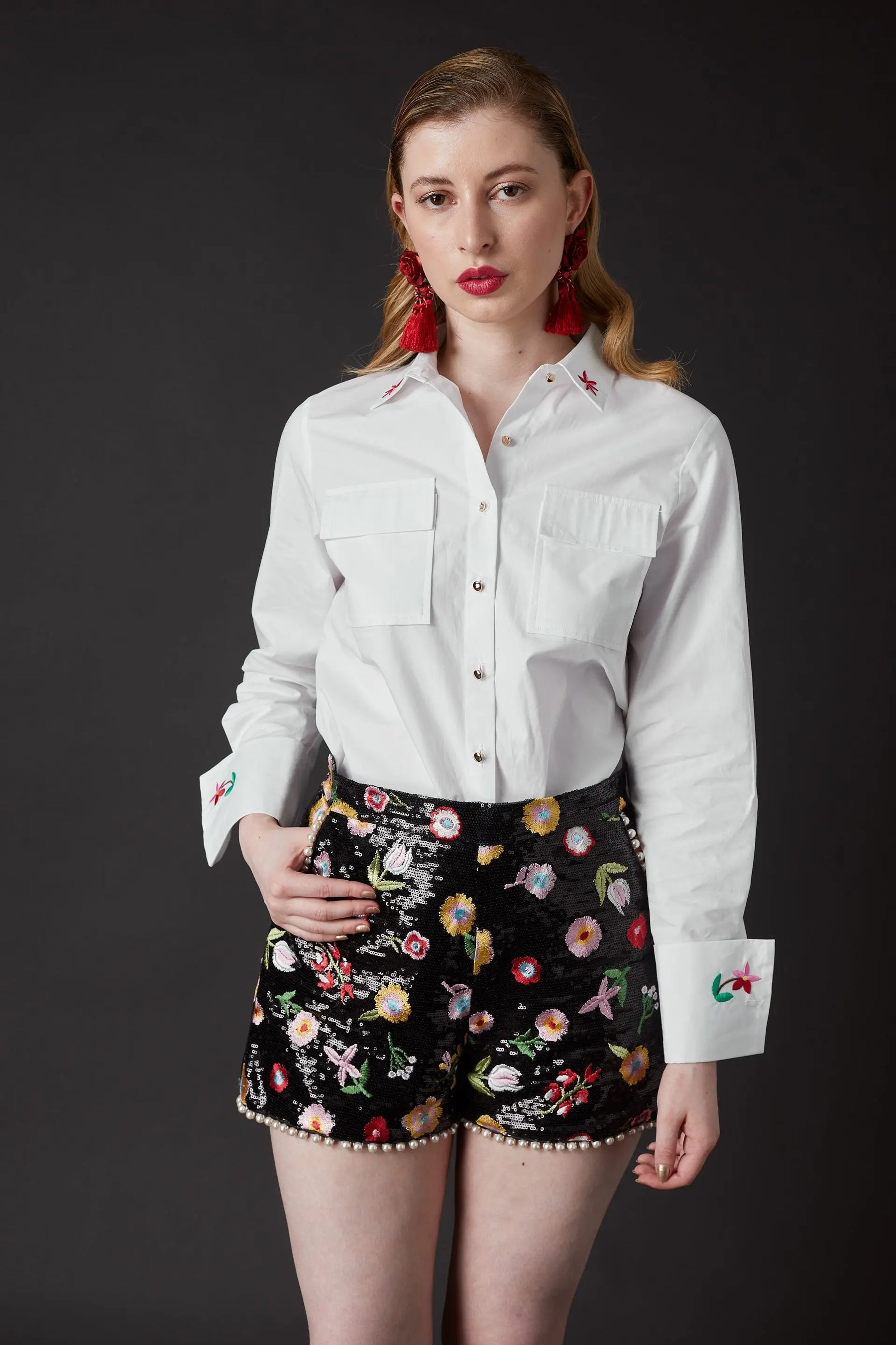 Derling Embroidered Shorts