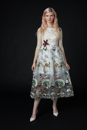 Qiaochu Embroidered Peacock Dress