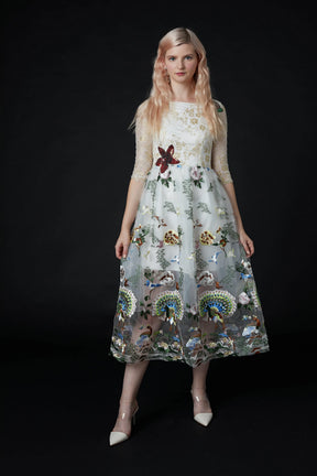 Qiaochu Embroidered Peacock Dress