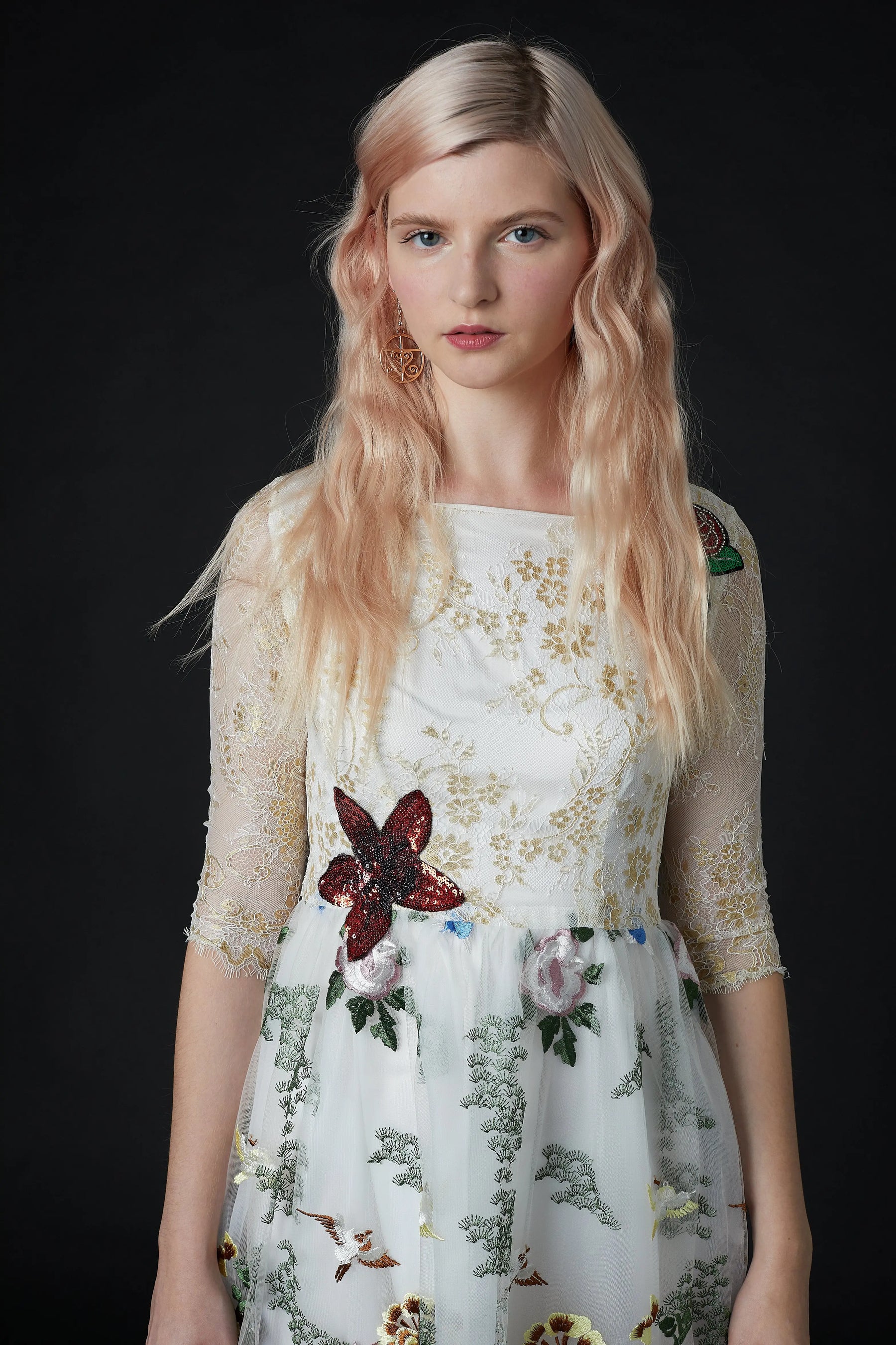 Qiaochu Embroidered Peacock Dress
