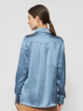 Solgo Pleated Silk Charmeuse Shirt