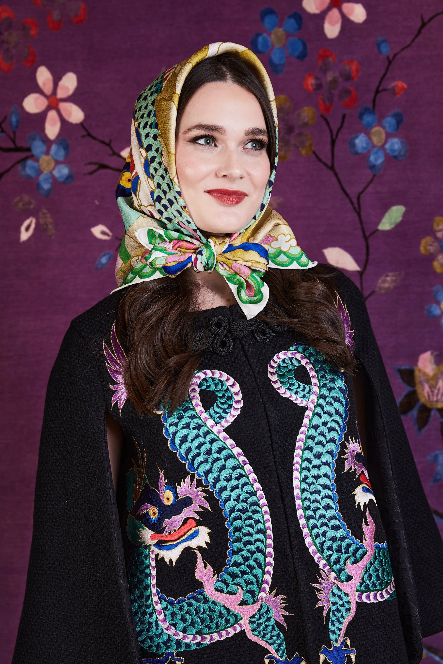 Wendy Morrison X Skylence Talisman Dragon Silk Scarf