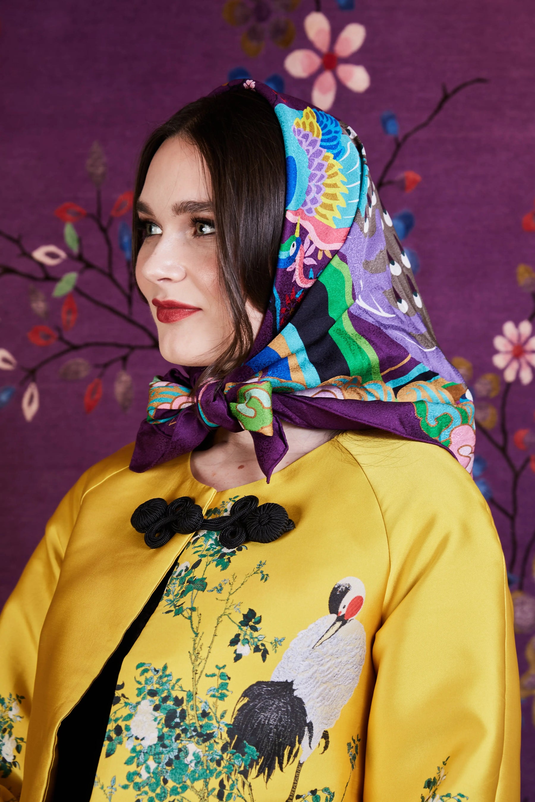 Wendy Morrison X Skylence Kujaku Peacock Silk Scarf