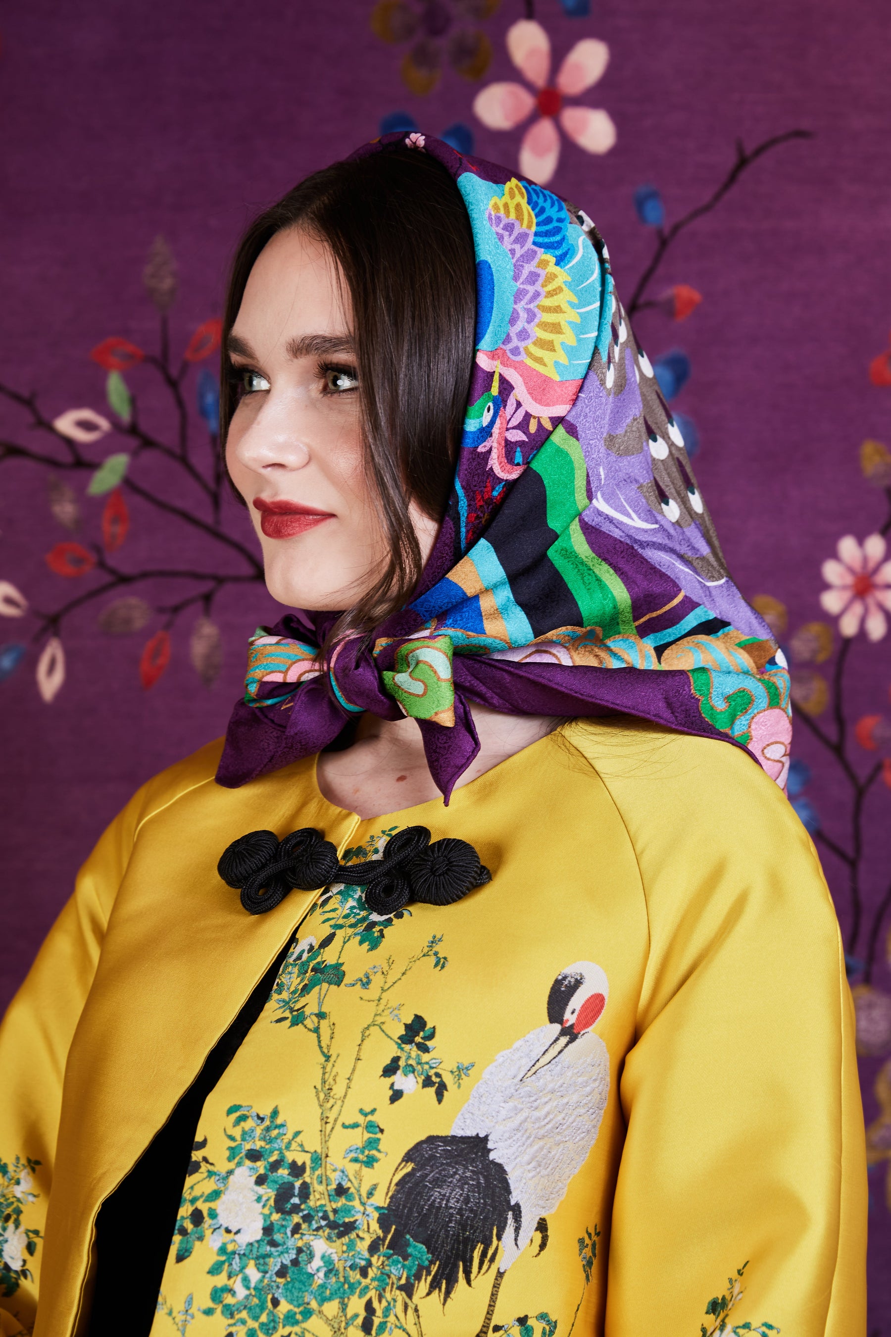 Wendy Morrison X Skylence Kujaku Peacock Silk Scarf