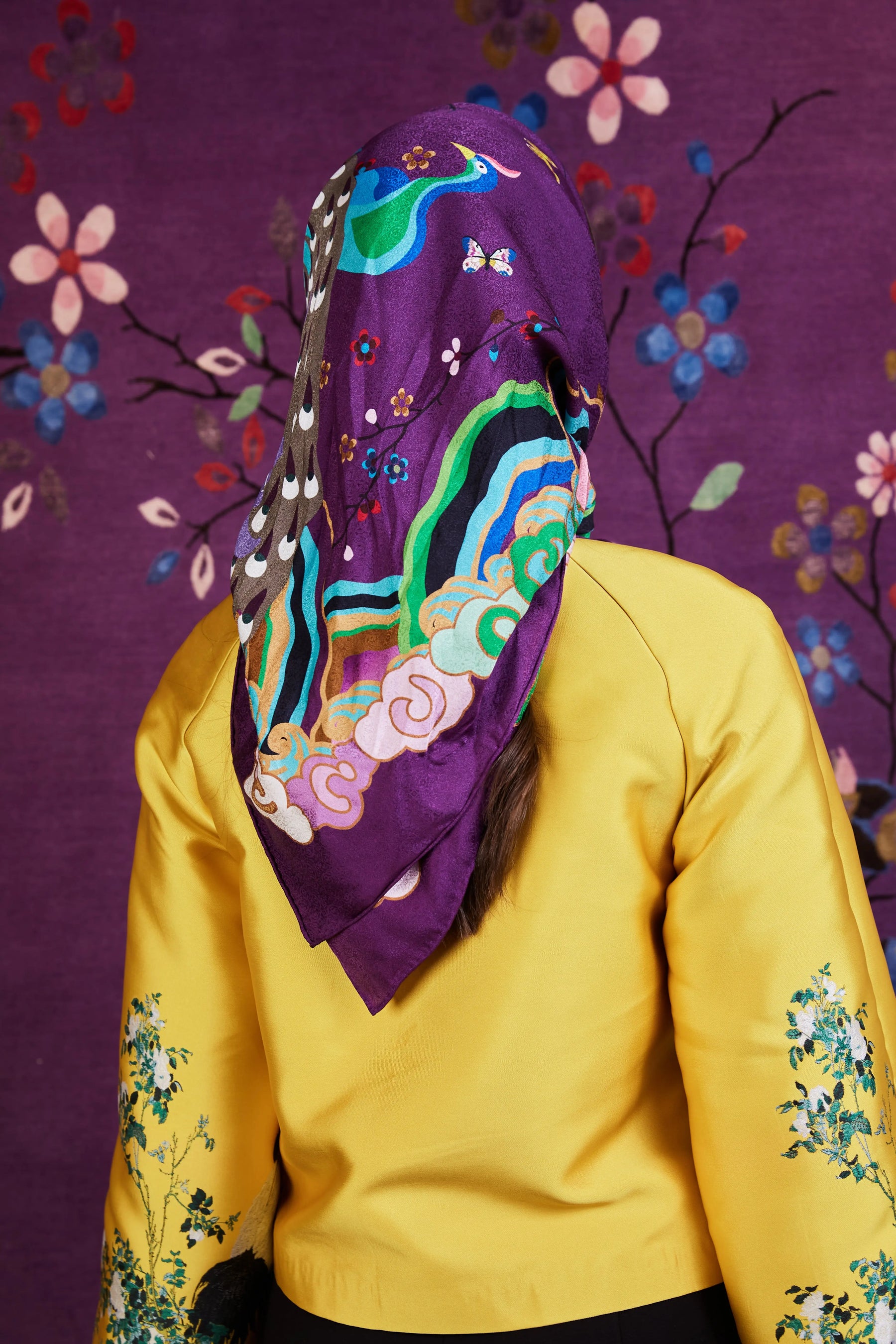 Wendy Morrison X Skylence Kujaku Peacock Silk Scarf