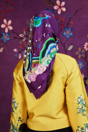 Wendy Morrison X Skylence Kujaku Peacock Silk Scarf