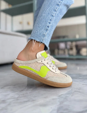 Velia Raffia Beige Green