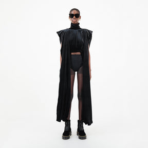 Velvet Agbada Sleeves Crop Top