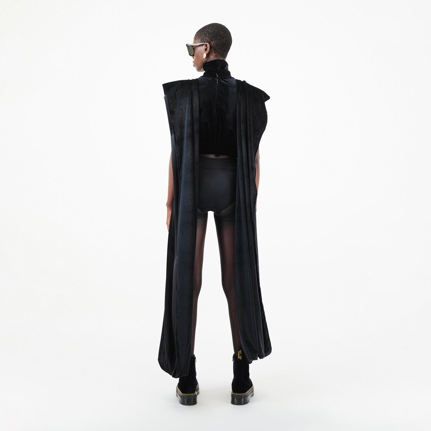 Velvet Agbada Sleeves Crop Top
