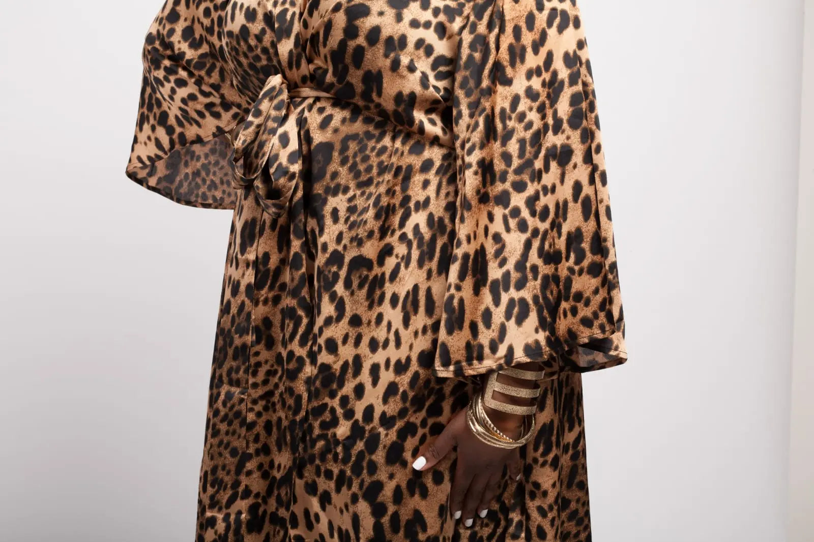 Plus Size Animal Print Kimono