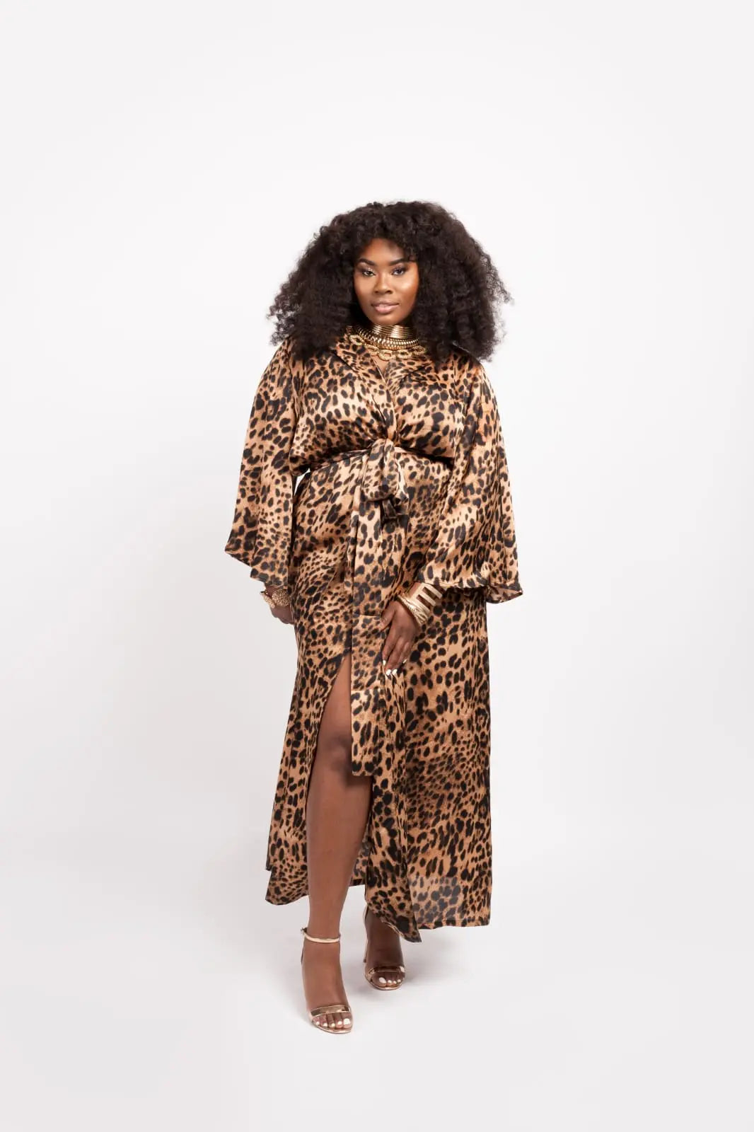 Plus Size Animal Print Kimono