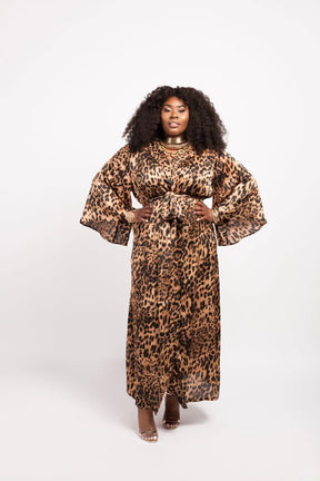 Plus Size Animal Print Kimono