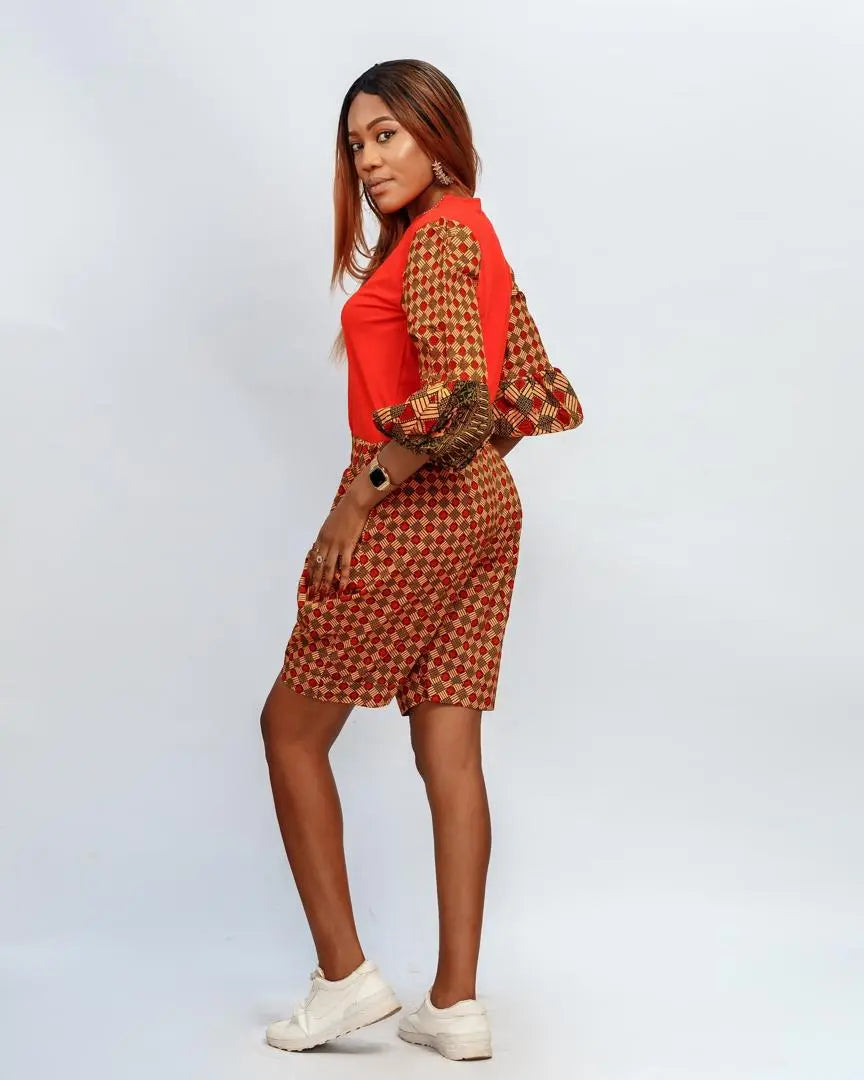 Adanma African Print Short & Top
