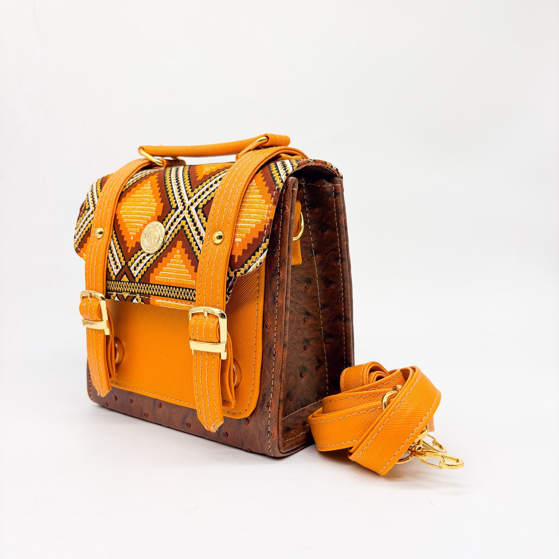 Kamogelo Brown Orange Print