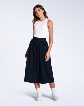 Gathered Organic Midi Skirt