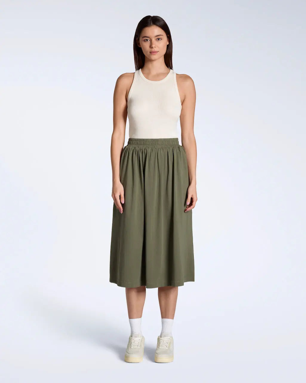 Gathered Midi Skirt