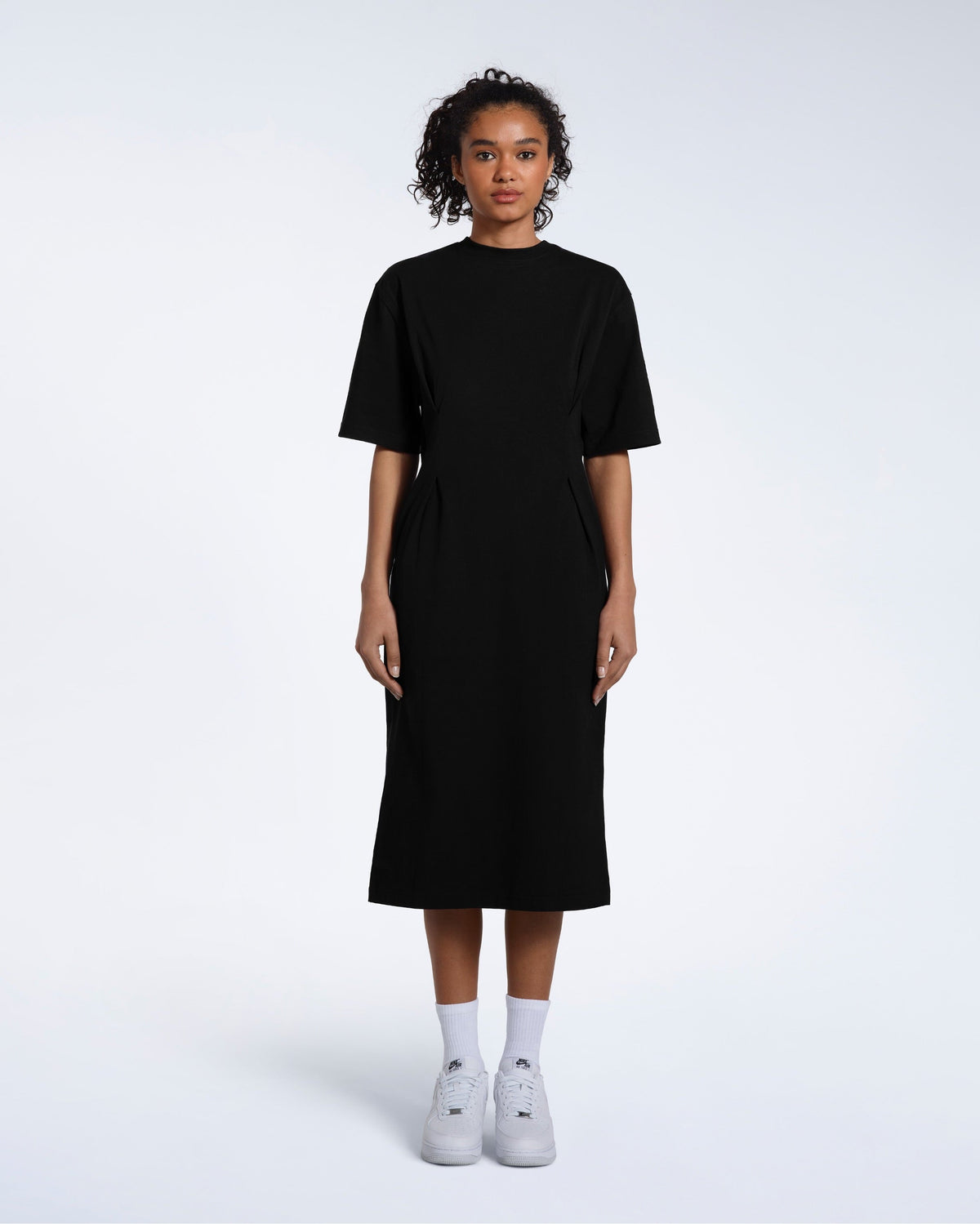 Pleated Waist Organic T-Shirt Dress