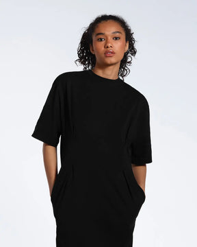 Pleated Waist T-Shirt Dress