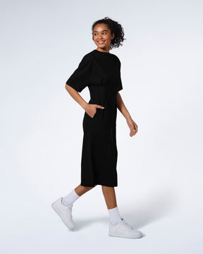 Pleated Waist Organic T-Shirt Dress