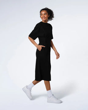 Pleated Waist T-Shirt Dress