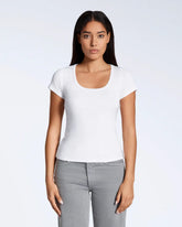 Ribbed Scoop Neck T-Shirt