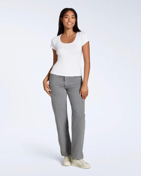 Ribbed Scoop Neck T-Shirt