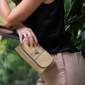 Gold Clutch leather Zen Bag