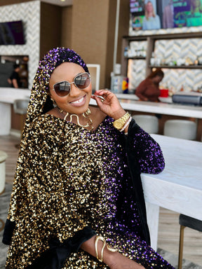 Joro Sequin Dress Boubou (purple)