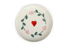 Ceramic Dessert Plates - Amour Petal , 7 Inches
