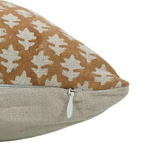 Unique Handmade Design Block Print Pure Linen Pillow Cover- Pink City
