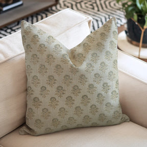 Decorative  Pillow Cover  Thick Linen Zipper Cushion Cover -bagru Buti